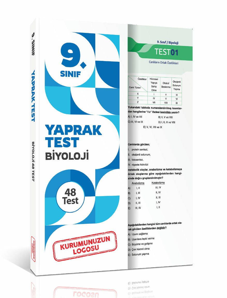 Kuruma Özel 9. Sınıf Biyoloji Yaprak Test